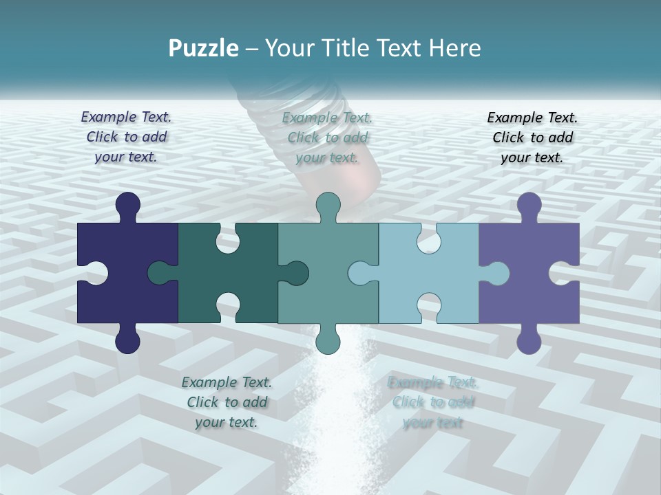 A Pencil Is In The Middle Of A Maze PowerPoint Template
