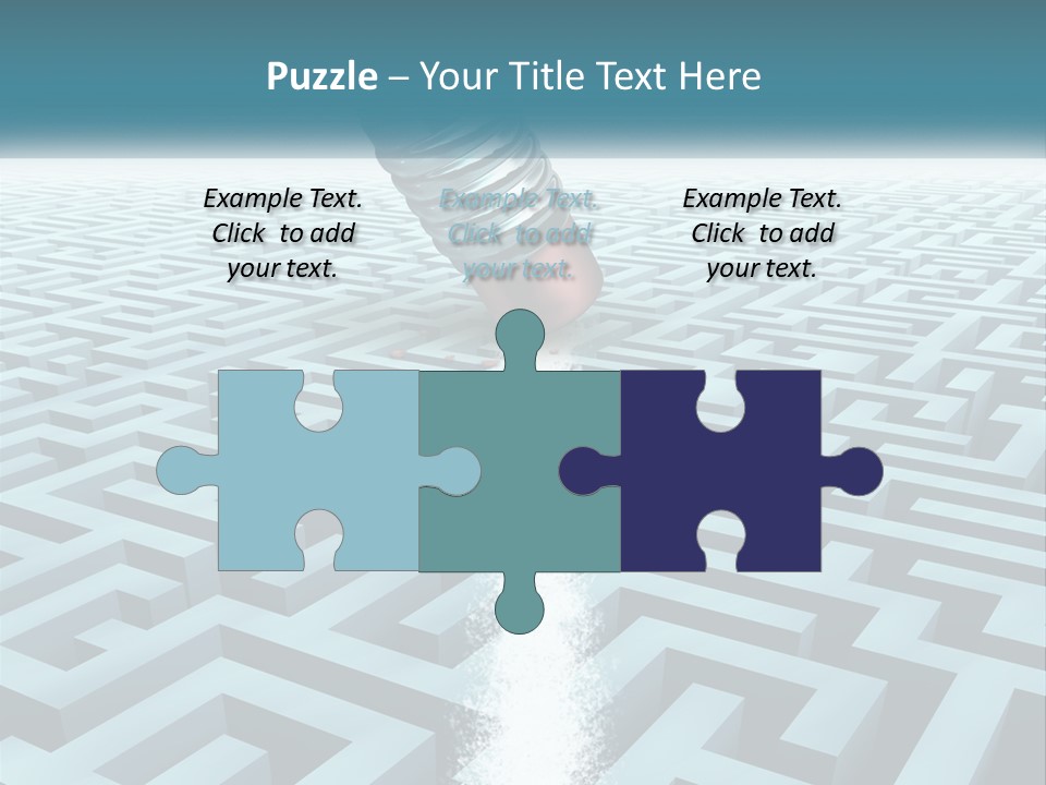 A Pencil Is In The Middle Of A Maze PowerPoint Template