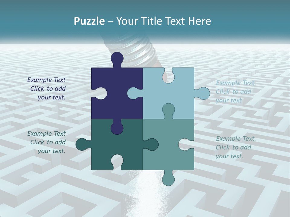 A Pencil Is In The Middle Of A Maze PowerPoint Template