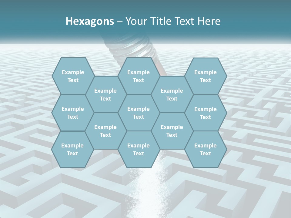 A Pencil Is In The Middle Of A Maze PowerPoint Template