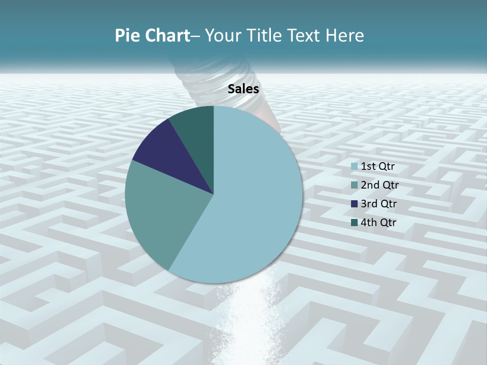 A Pencil Is In The Middle Of A Maze PowerPoint Template