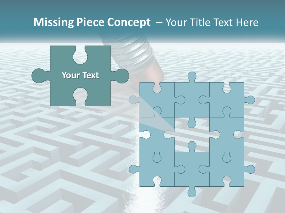 A Pencil Is In The Middle Of A Maze PowerPoint Template