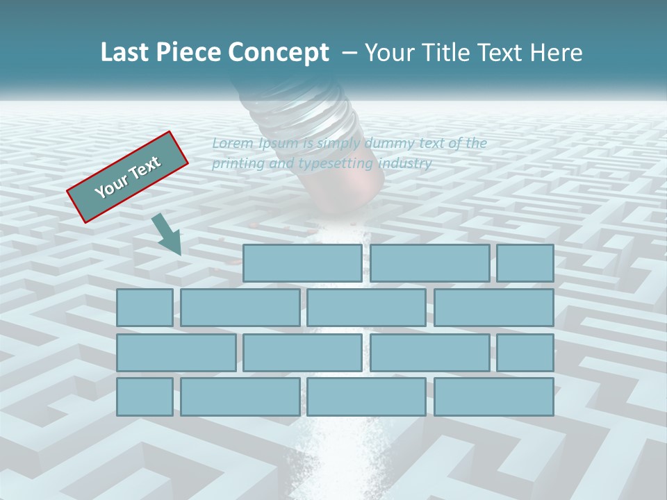 A Pencil Is In The Middle Of A Maze PowerPoint Template