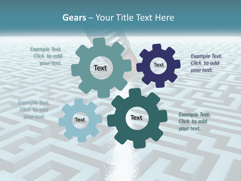 A Pencil Is In The Middle Of A Maze PowerPoint Template