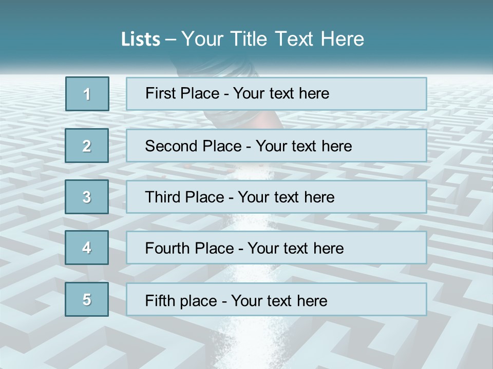 A Pencil Is In The Middle Of A Maze PowerPoint Template