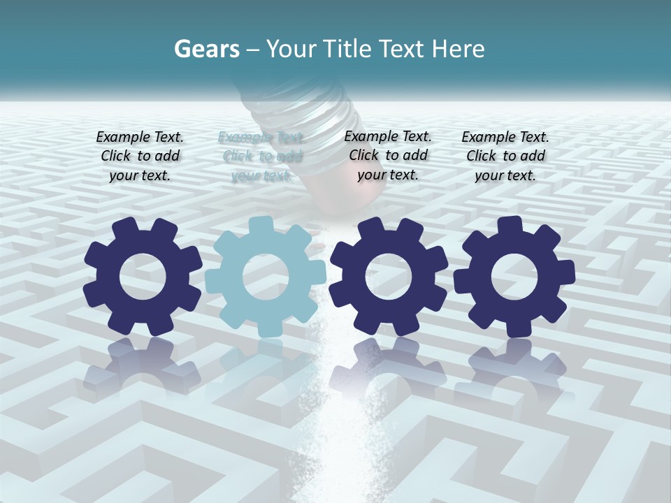 A Pencil Is In The Middle Of A Maze PowerPoint Template