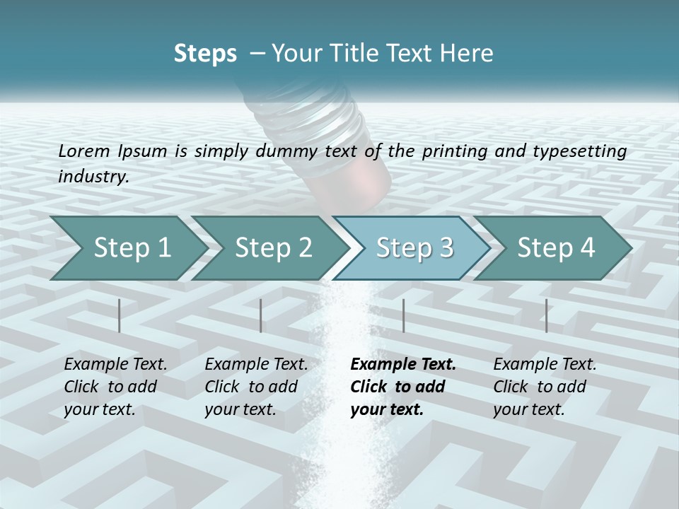 A Pencil Is In The Middle Of A Maze PowerPoint Template