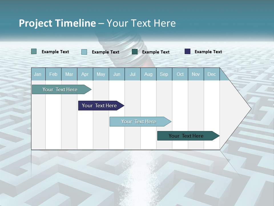A Pencil Is In The Middle Of A Maze PowerPoint Template