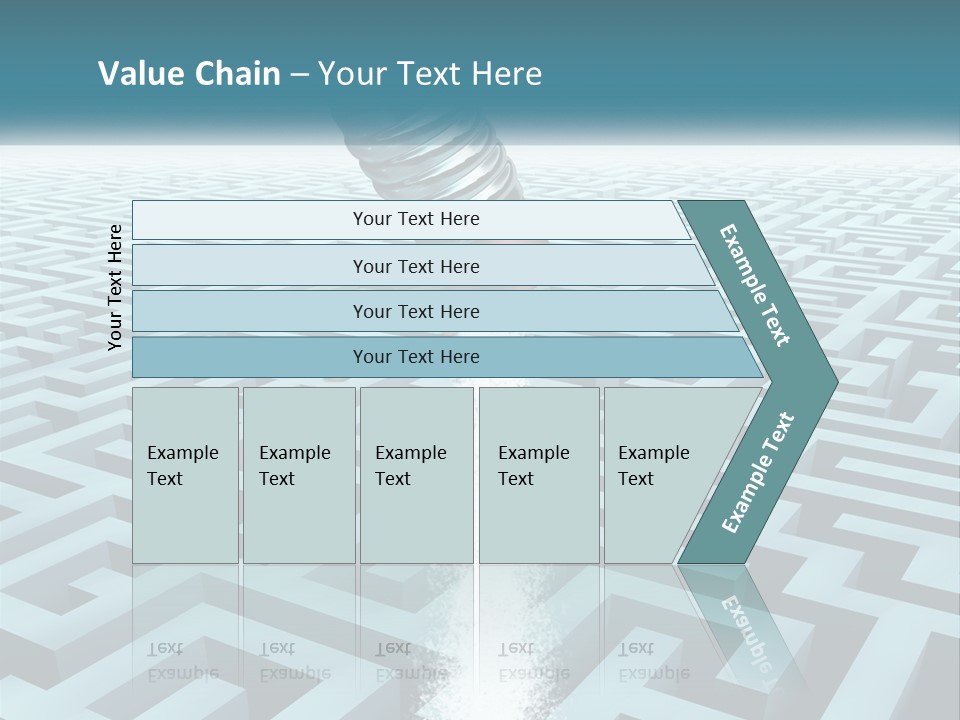 A Pencil Is In The Middle Of A Maze PowerPoint Template