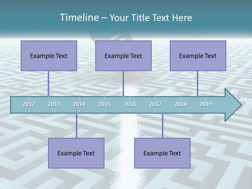 A Pencil Is In The Middle Of A Maze PowerPoint Template