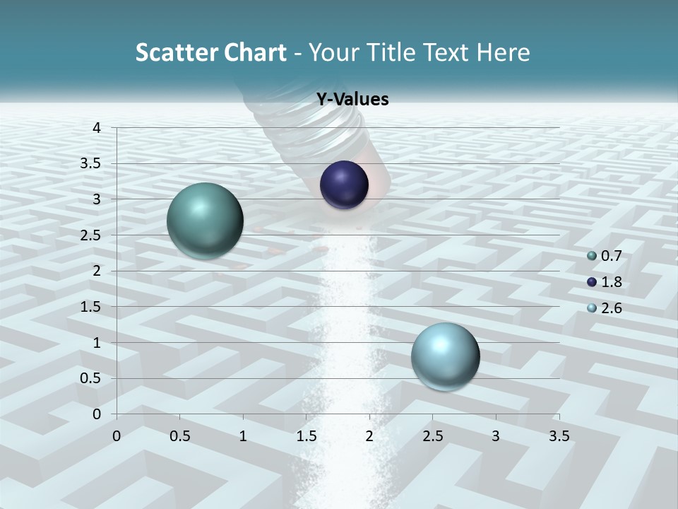 A Pencil Is In The Middle Of A Maze PowerPoint Template