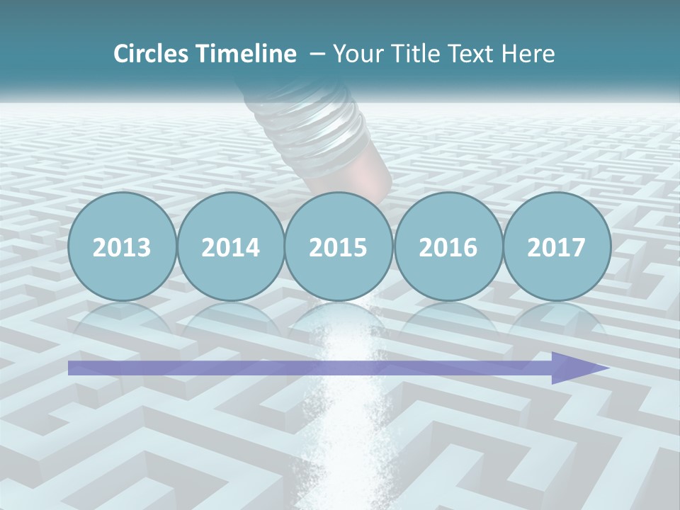 A Pencil Is In The Middle Of A Maze PowerPoint Template