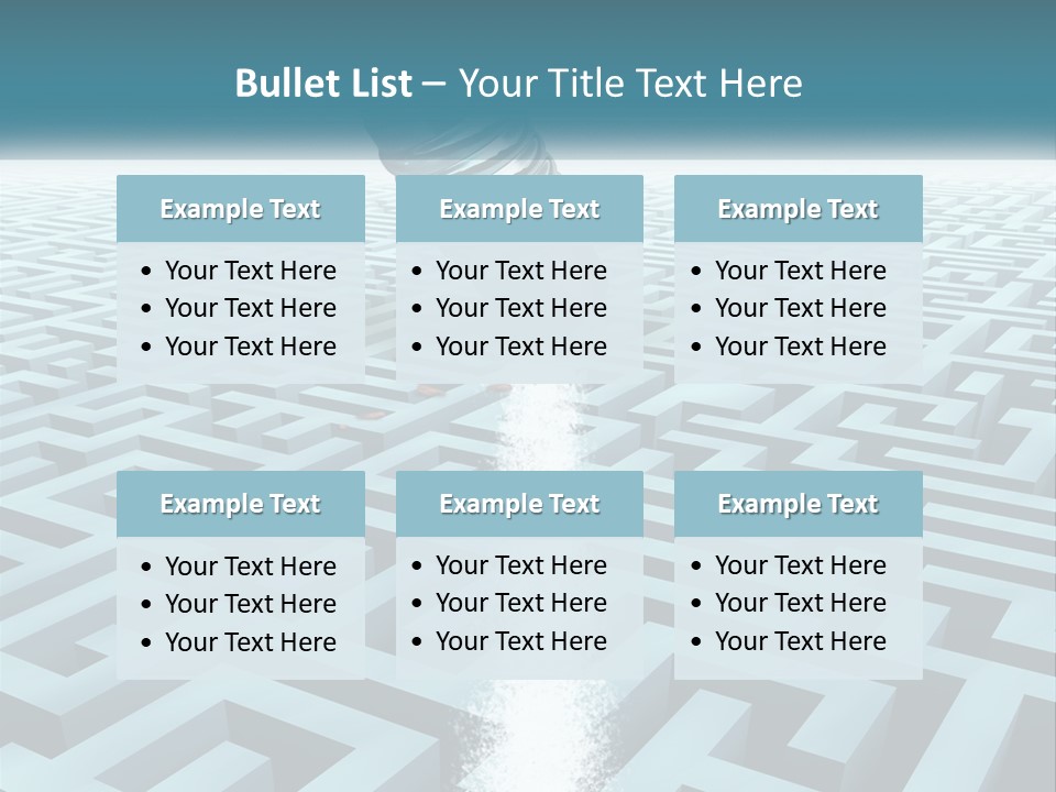 A Pencil Is In The Middle Of A Maze PowerPoint Template