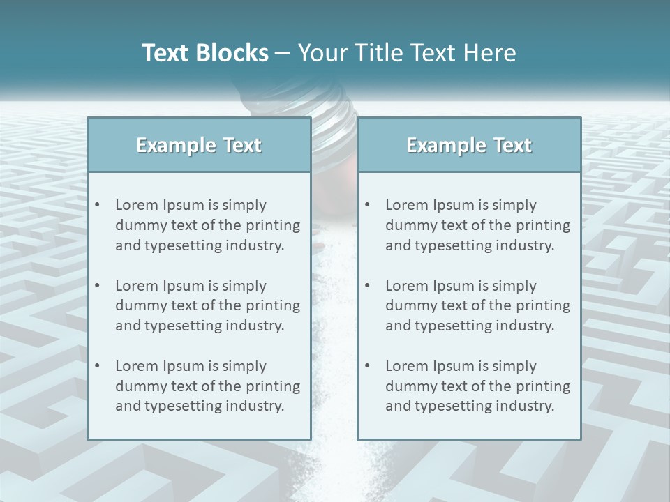 A Pencil Is In The Middle Of A Maze PowerPoint Template
