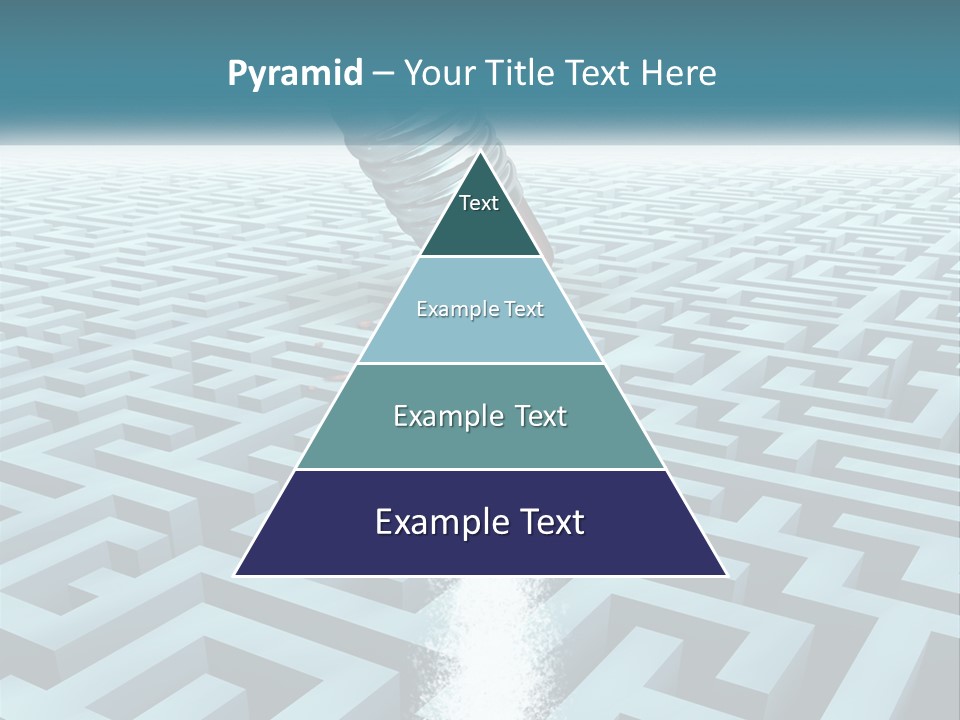 A Pencil Is In The Middle Of A Maze PowerPoint Template