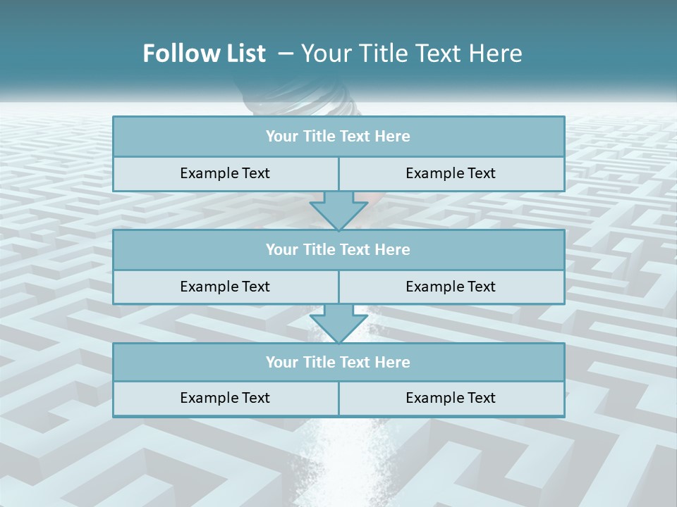 A Pencil Is In The Middle Of A Maze PowerPoint Template