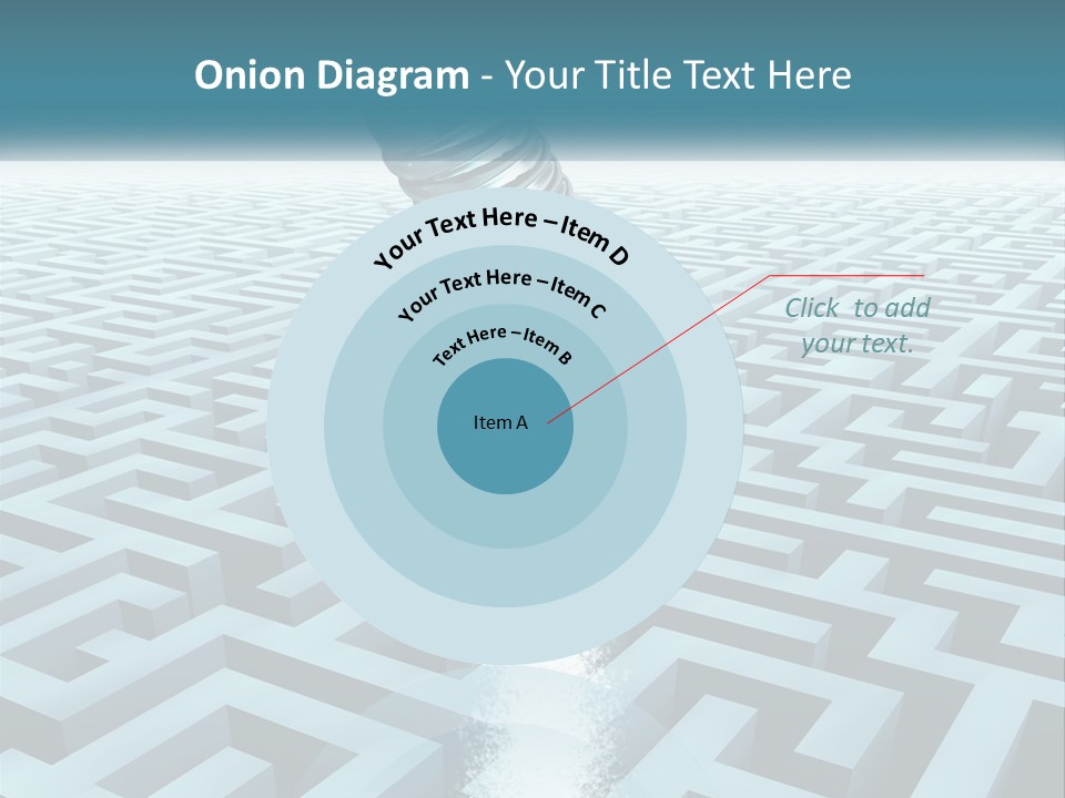 A Pencil Is In The Middle Of A Maze PowerPoint Template
