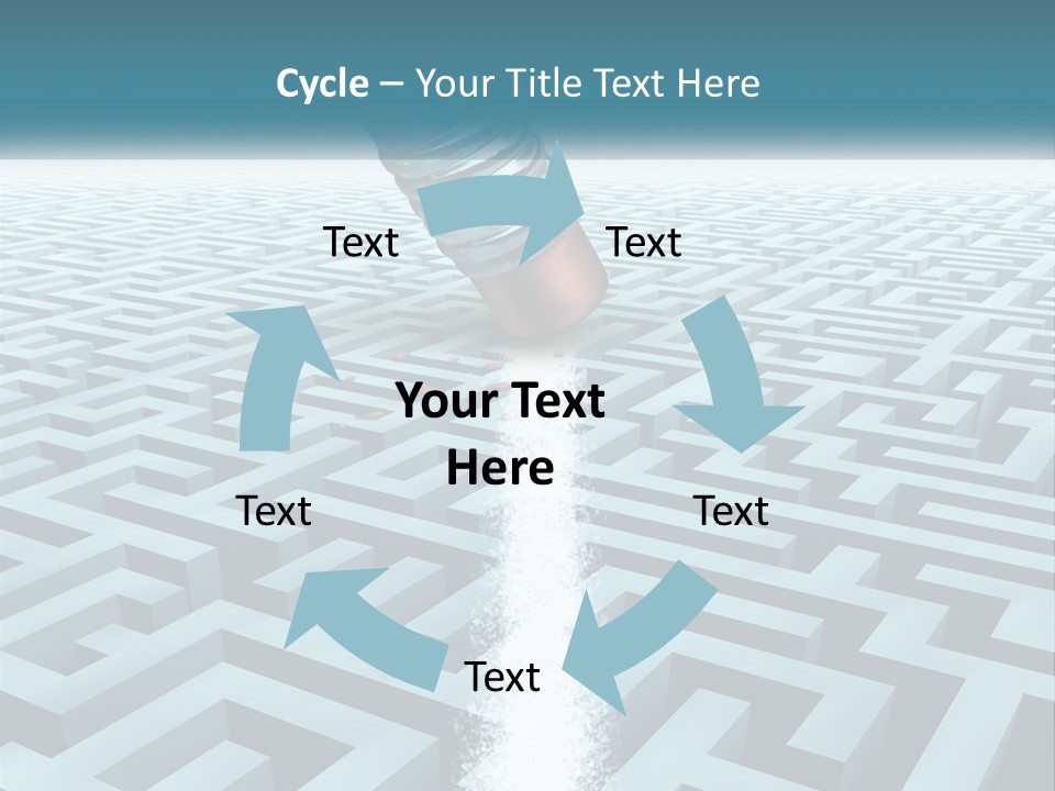 A Pencil Is In The Middle Of A Maze PowerPoint Template