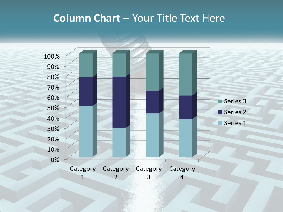 A Pencil Is In The Middle Of A Maze PowerPoint Template