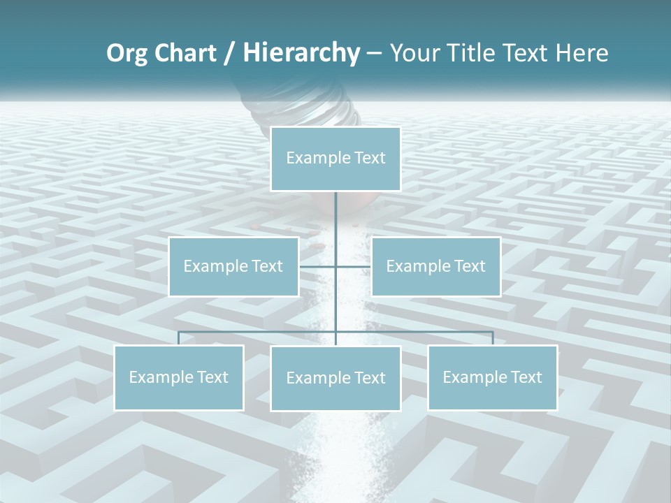 A Pencil Is In The Middle Of A Maze PowerPoint Template