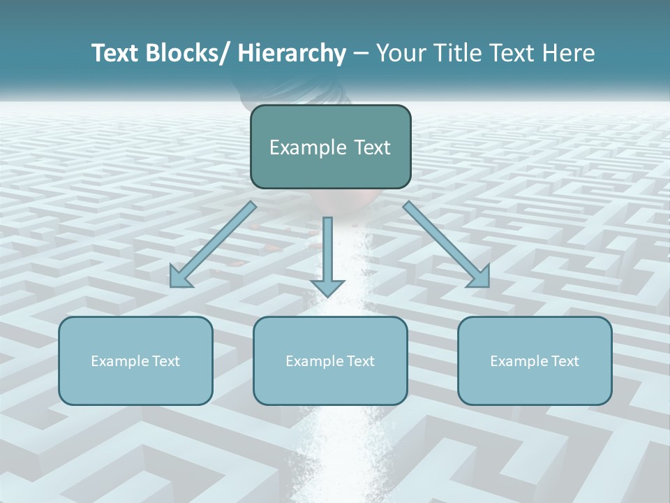 A Pencil Is In The Middle Of A Maze PowerPoint Template