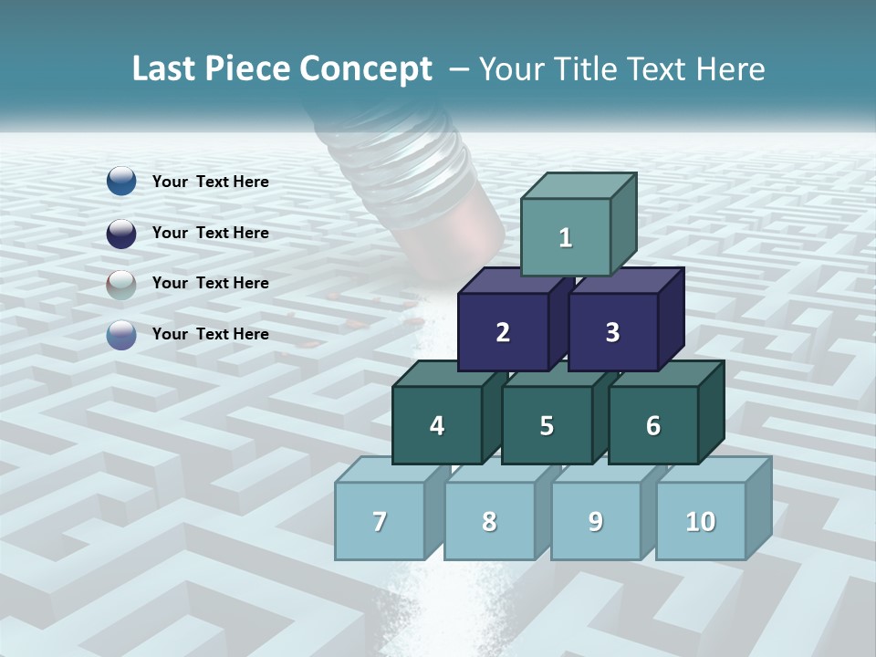 A Pencil Is In The Middle Of A Maze PowerPoint Template