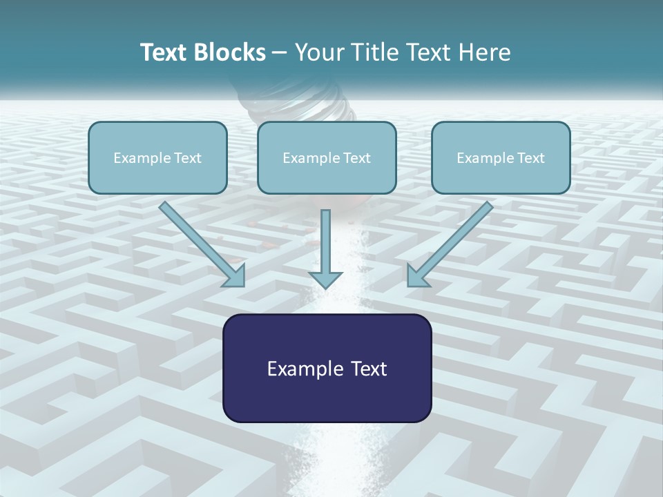 A Pencil Is In The Middle Of A Maze PowerPoint Template