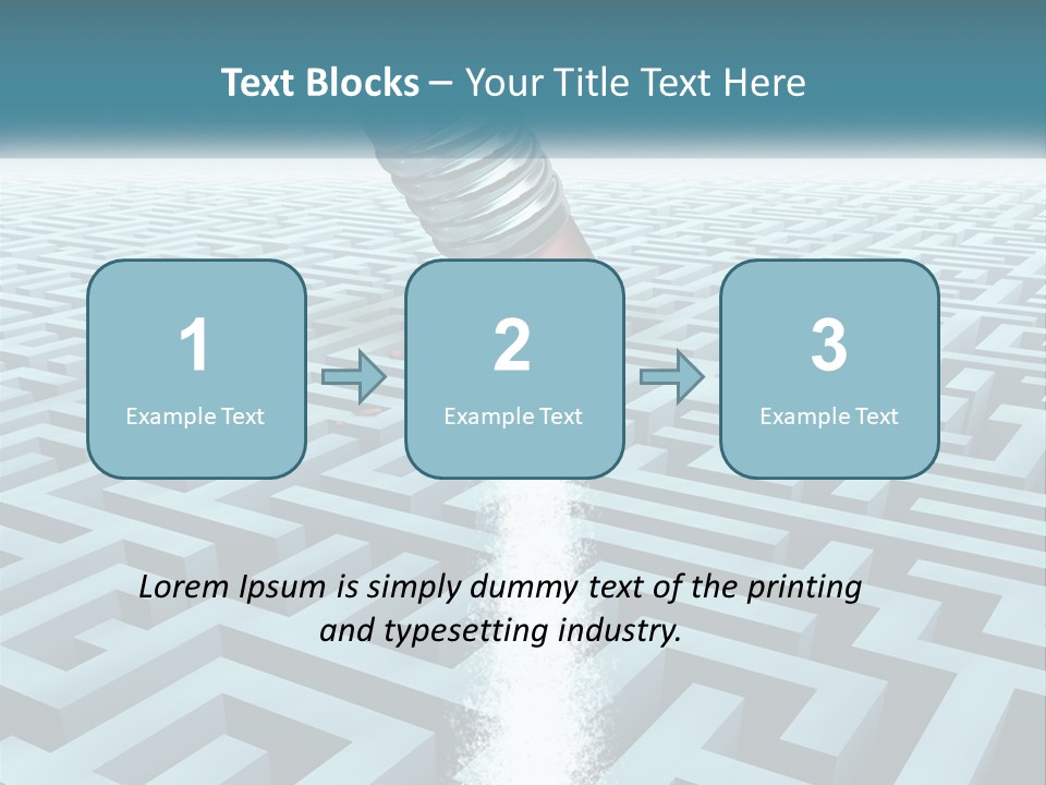 A Pencil Is In The Middle Of A Maze PowerPoint Template