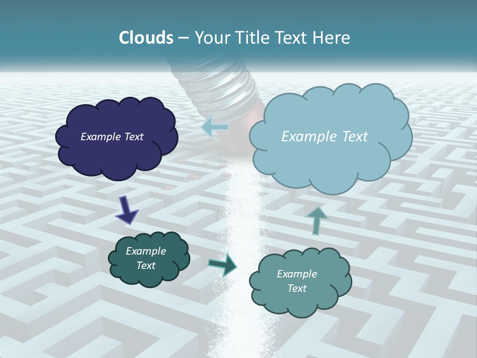 A Pencil Is In The Middle Of A Maze PowerPoint Template