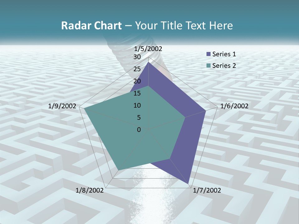A Pencil Is In The Middle Of A Maze PowerPoint Template
