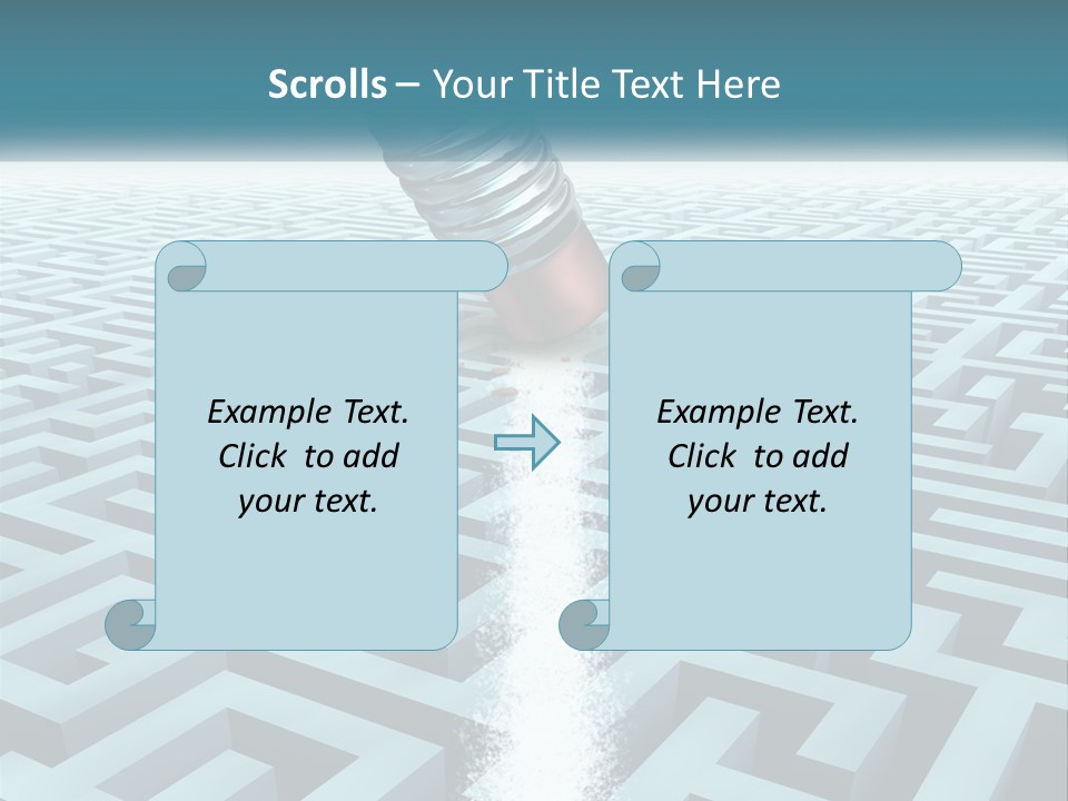 A Pencil Is In The Middle Of A Maze PowerPoint Template