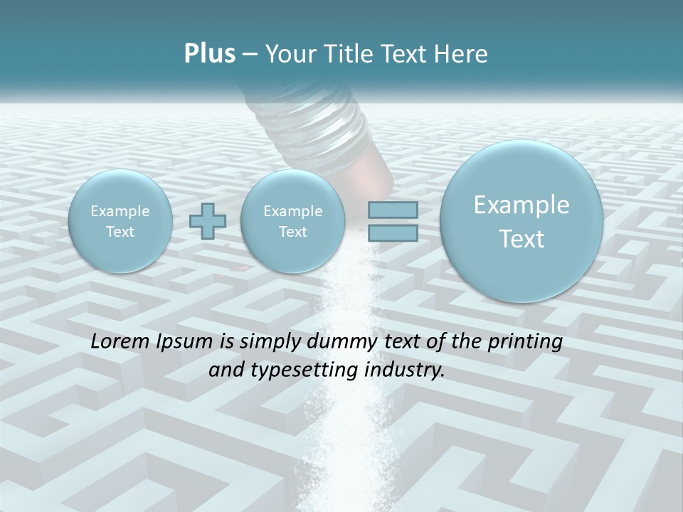 A Pencil Is In The Middle Of A Maze PowerPoint Template
