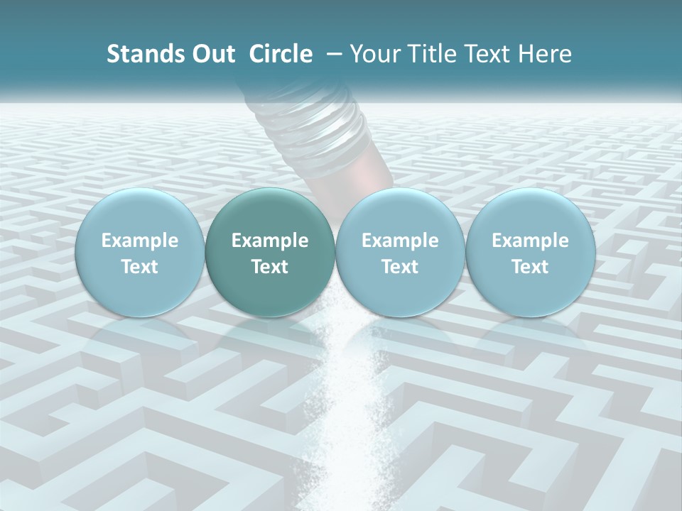 A Pencil Is In The Middle Of A Maze PowerPoint Template