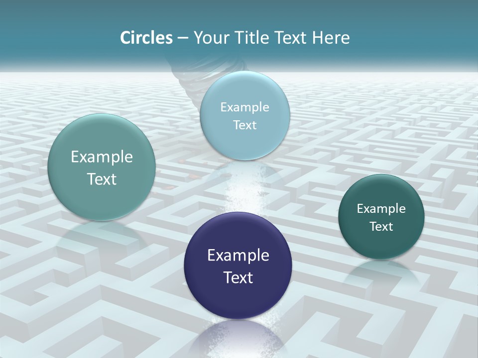 A Pencil Is In The Middle Of A Maze PowerPoint Template