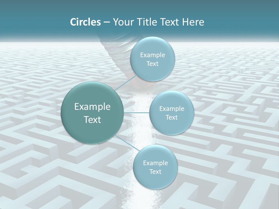 A Pencil Is In The Middle Of A Maze PowerPoint Template