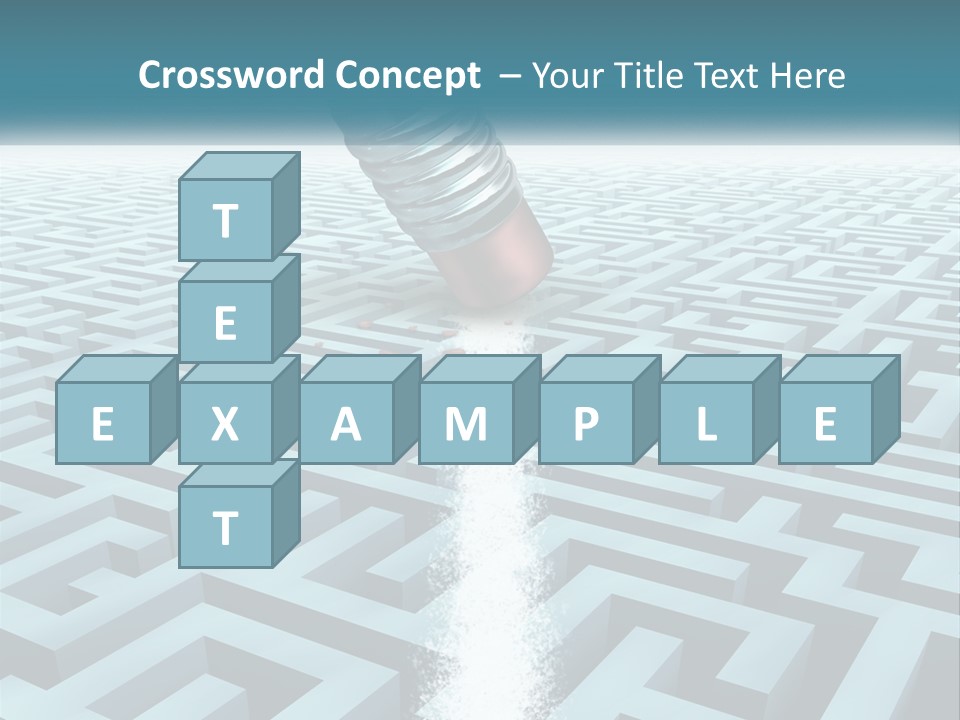 A Pencil Is In The Middle Of A Maze PowerPoint Template