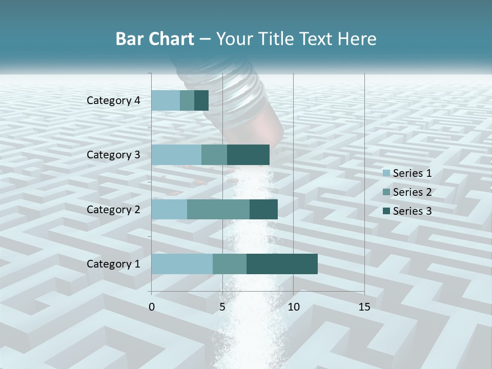 A Pencil Is In The Middle Of A Maze PowerPoint Template