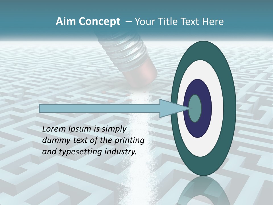 A Pencil Is In The Middle Of A Maze PowerPoint Template