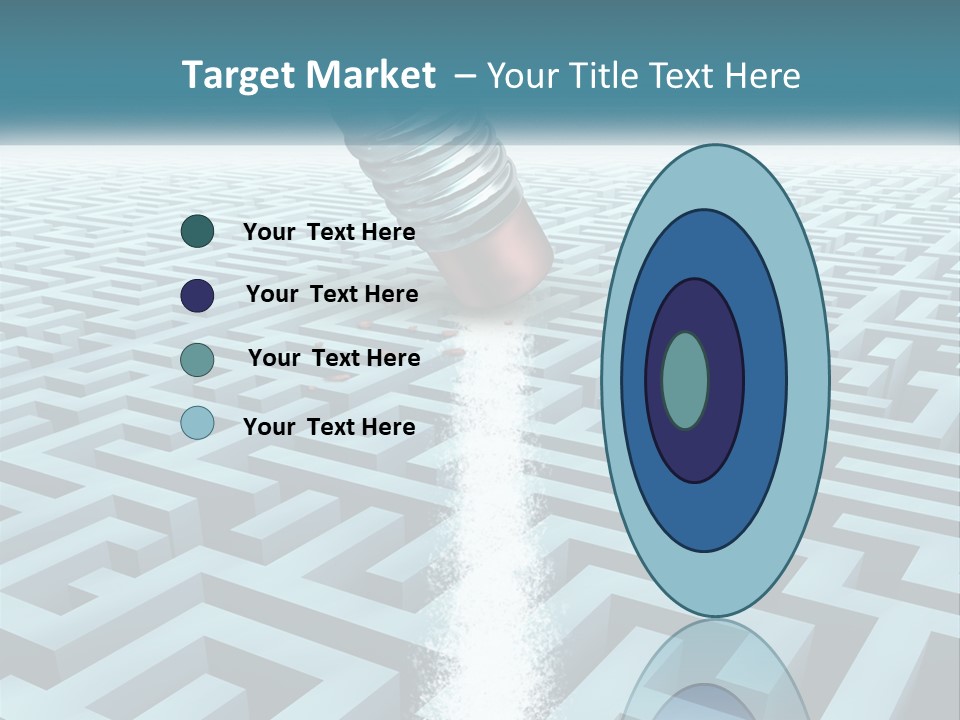 A Pencil Is In The Middle Of A Maze PowerPoint Template