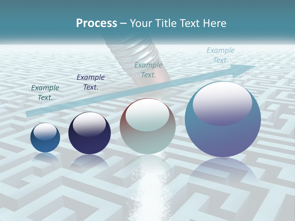 A Pencil Is In The Middle Of A Maze PowerPoint Template