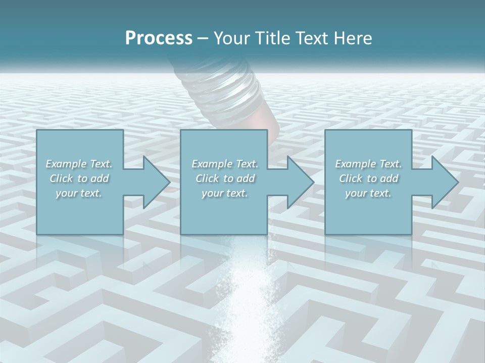A Pencil Is In The Middle Of A Maze PowerPoint Template