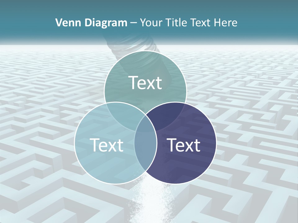A Pencil Is In The Middle Of A Maze PowerPoint Template