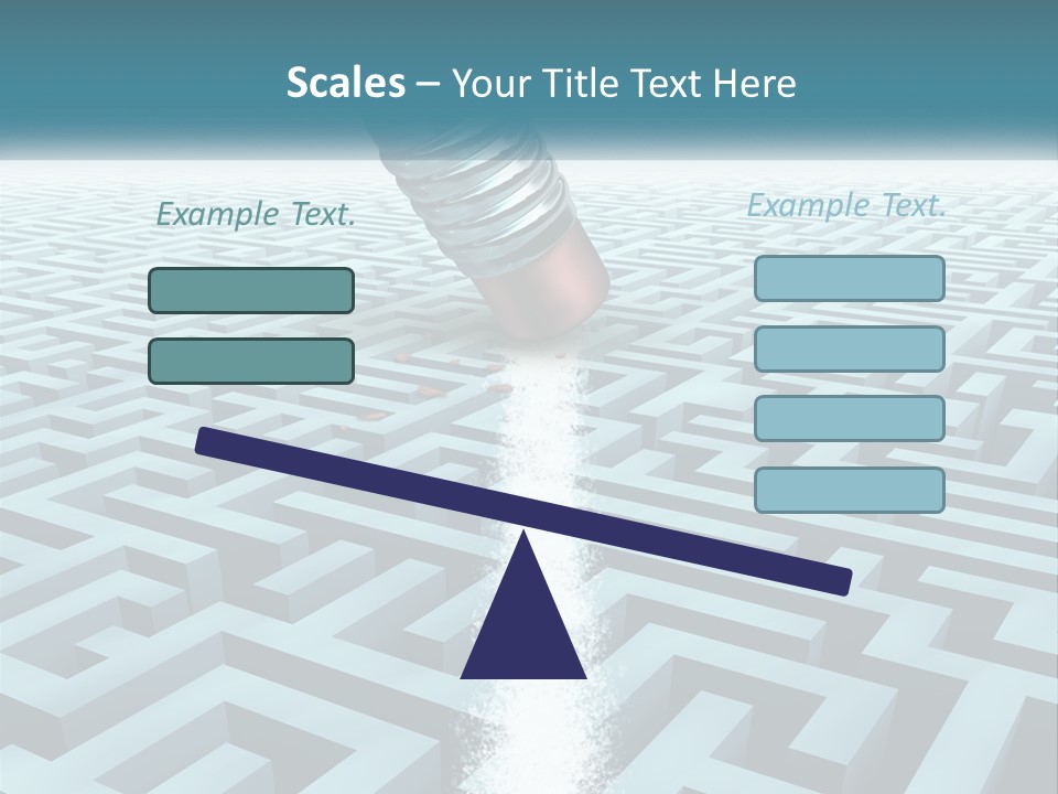 A Pencil Is In The Middle Of A Maze PowerPoint Template