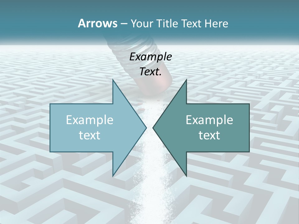 A Pencil Is In The Middle Of A Maze PowerPoint Template