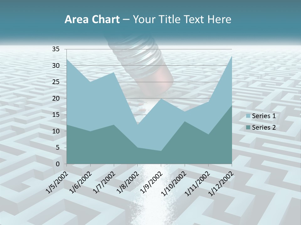 A Pencil Is In The Middle Of A Maze PowerPoint Template