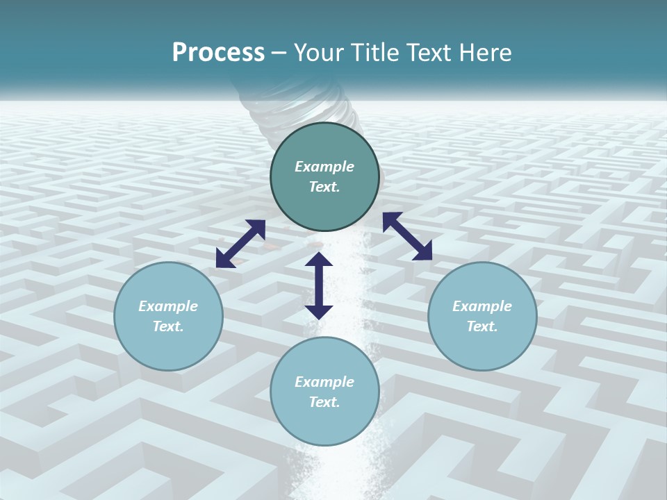 A Pencil Is In The Middle Of A Maze PowerPoint Template