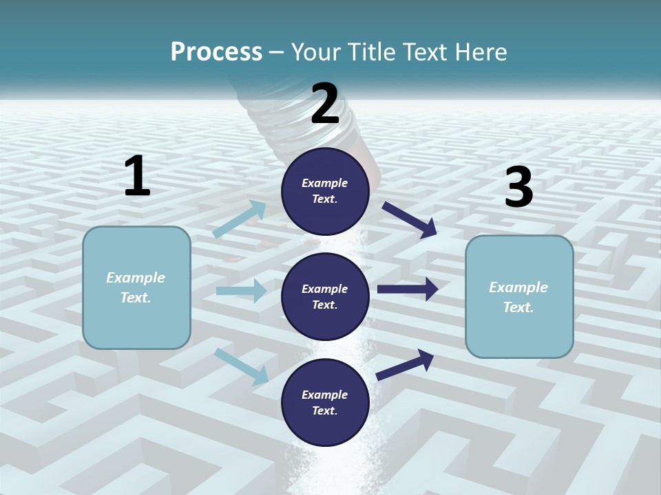 A Pencil Is In The Middle Of A Maze PowerPoint Template