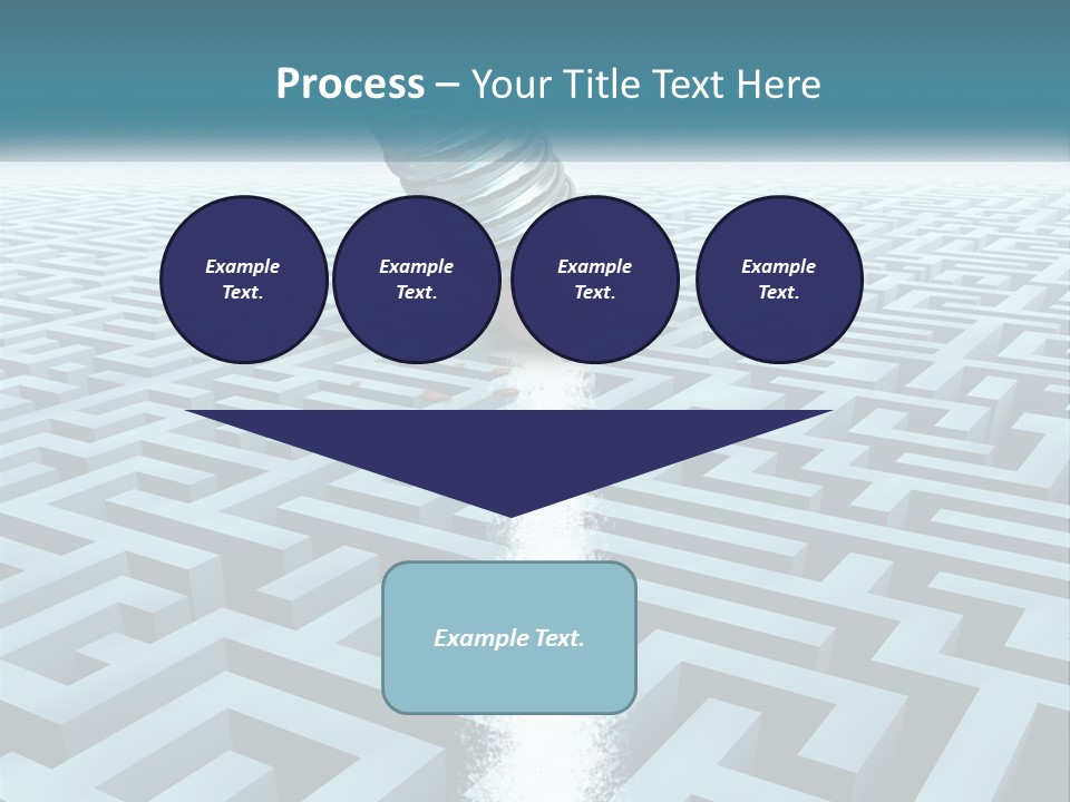 A Pencil Is In The Middle Of A Maze PowerPoint Template