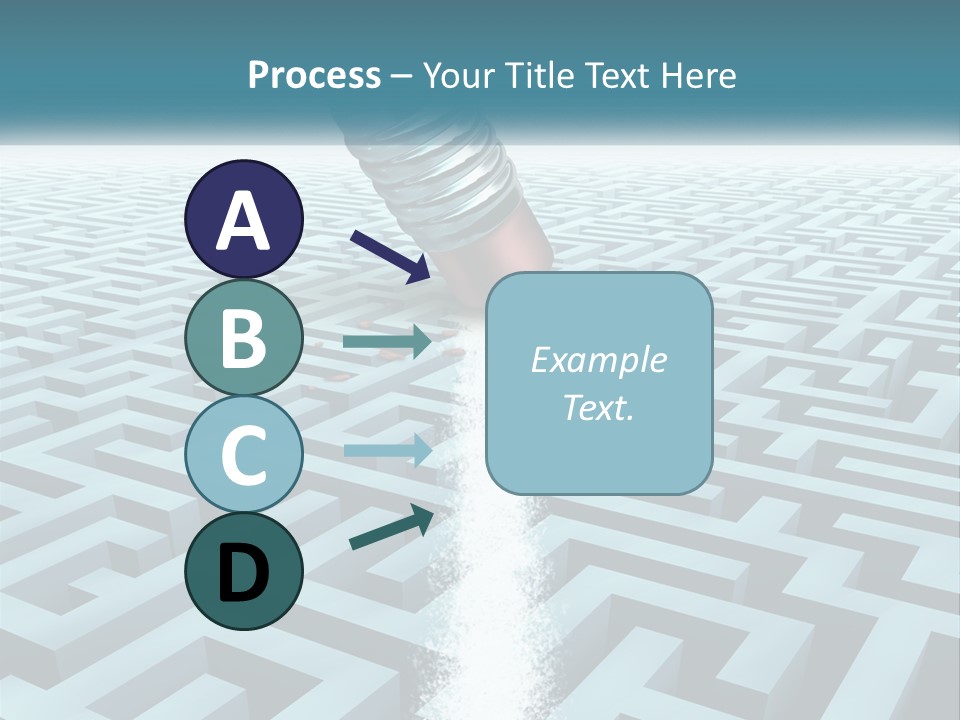 A Pencil Is In The Middle Of A Maze PowerPoint Template