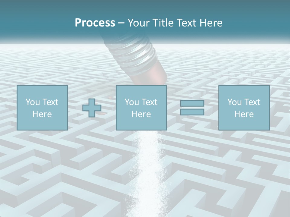 A Pencil Is In The Middle Of A Maze PowerPoint Template